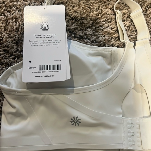 Athleta women's empower Il train sports white bra A-C cups size M NWT - Picture 2 of 3